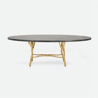 Made Goods Royce Oval Dining Table in Faux Horn Top