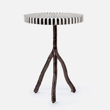 Made Goods Royce Abstract Branch 16-Inch Accent Table, Striped Marble