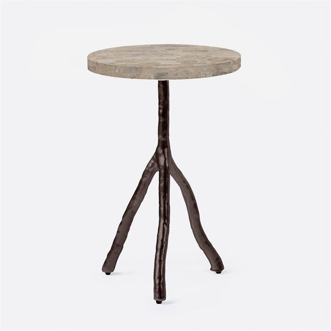 Made Goods Royce Abstract Branch 16-Inch Accent Table in Marble Top