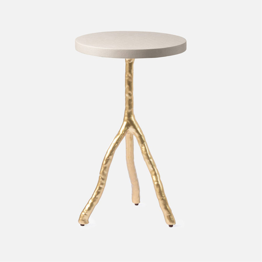 Made Goods Royce Abstract Branch 16-Inch Accent Table in Faux Canvas Top