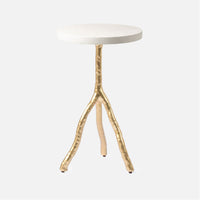 Made Goods Royce Abstract Branch 16-Inch Accent Table in Faux Canvas Top