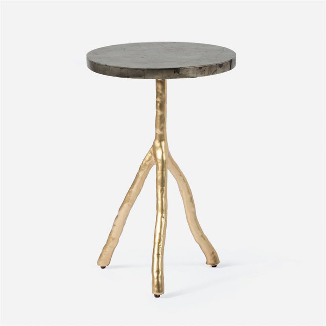 Made Goods Royce Abstract Branch 16-Inch Accent Table in Pyrite Top