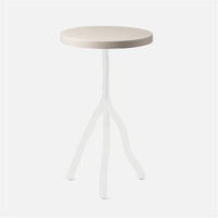 Made Goods Royce Abstract Branch 16-Inch Accent Table in Faux Canvas Top