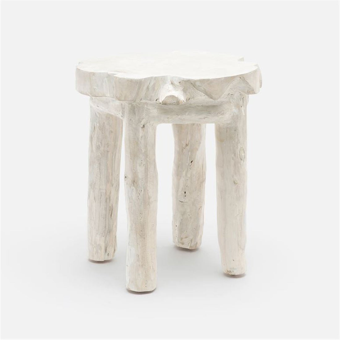 Made Goods Royd White Teak Stool