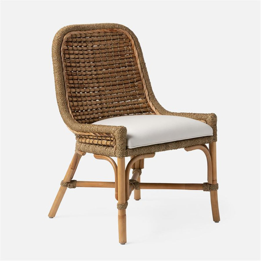 Made Goods Summer Water Hyacinth Dining Chair in Arno Fabric