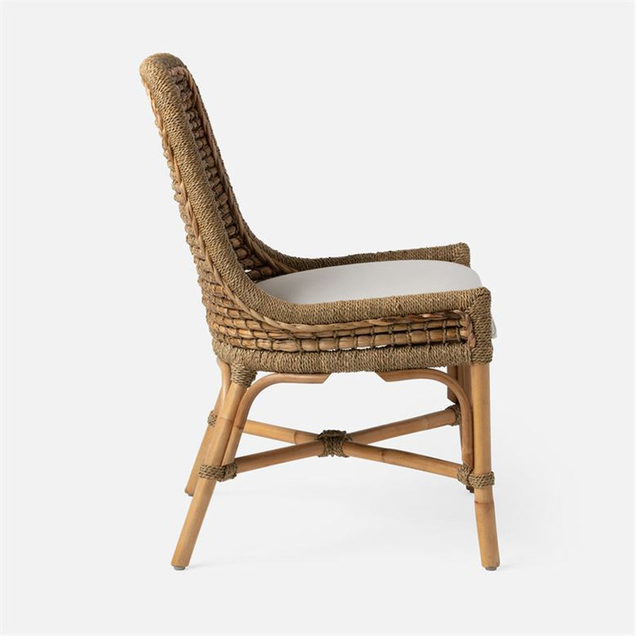 Made Goods Summer Water Hyacinth Dining Chair in Marano Wool-On Lambskin