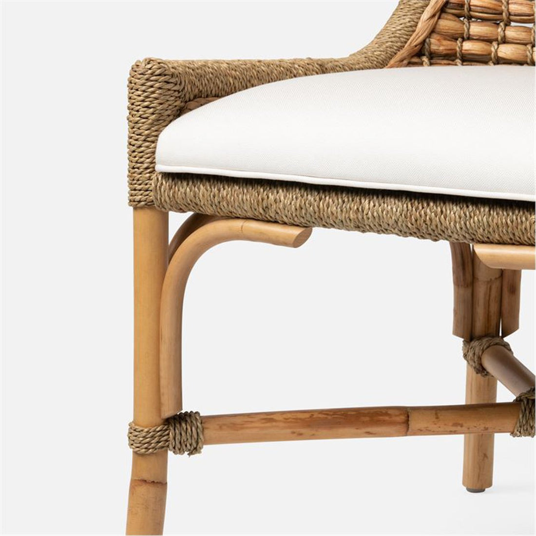 Made Goods Summer Water Hyacinth Dining Chair in Aras Mohair