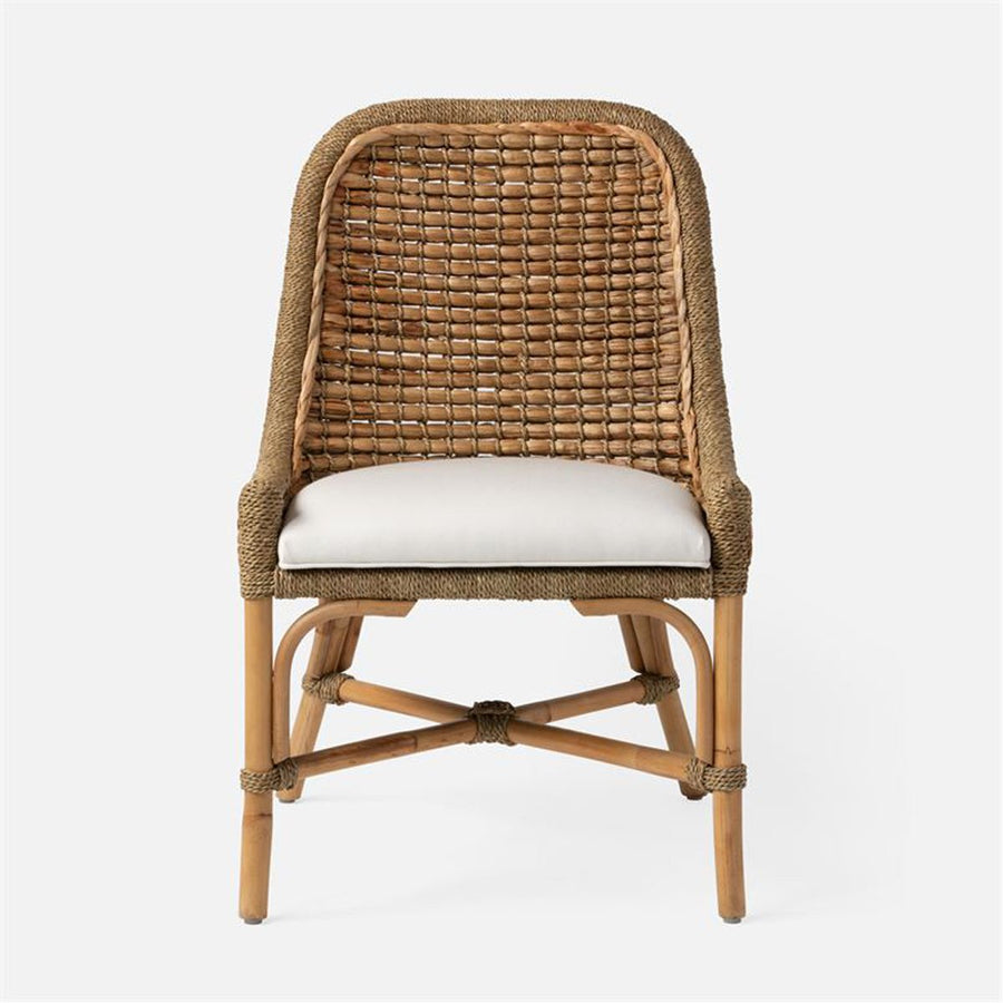 Made Goods Summer Water Hyacinth Dining Chair in Weser Fabric