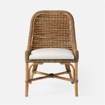 Made Goods Summer Water Hyacinth Dining Chair in Severn Canvas