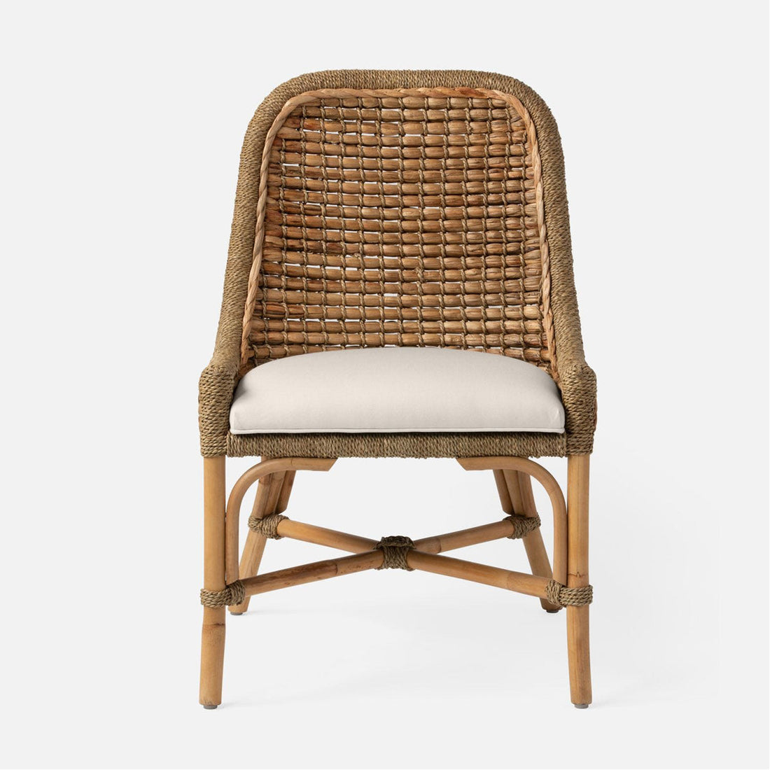 Made Goods Summer Water Hyacinth Dining Chair in Humboldt Cotton Jute