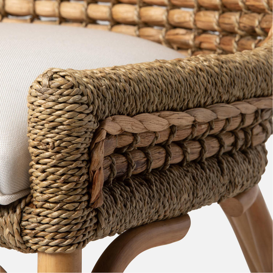 Made Goods Summer Water Hyacinth Dining Chair in Mondego Cotton Jute