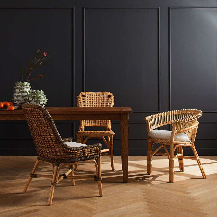 Made Goods Summer Water Hyacinth Dining Chair in Havel Velvet