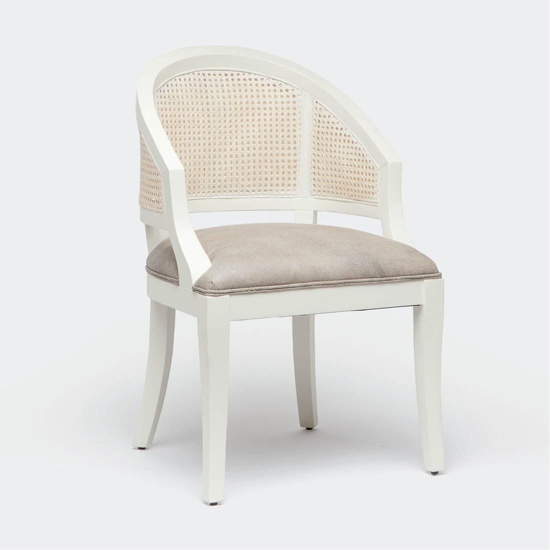 Made Goods Sylvie Curved Cane Back Dining Chair in Mondego Cotton Jute