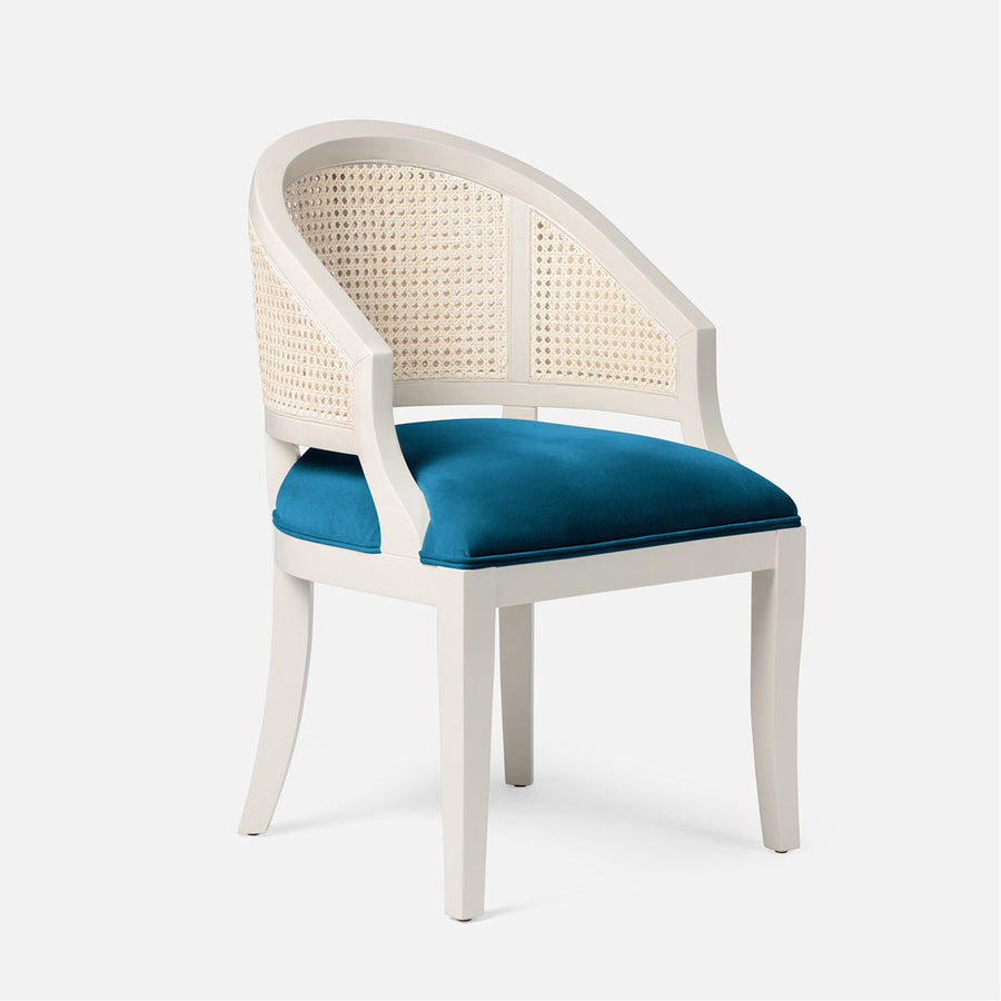 Made Goods Sylvie Curved Cane Back Dining Chair in Weser Fabric