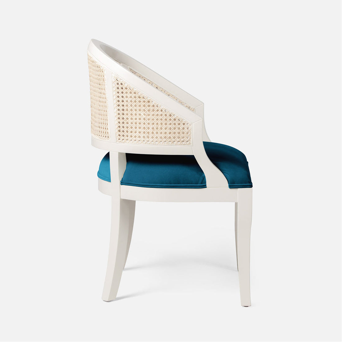 Made Goods Sylvie Curved Cane Back Dining Chair in Alsek Fabric