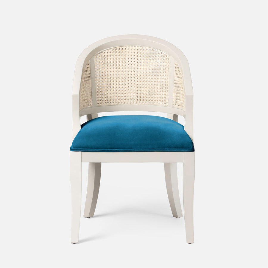 Made Goods Sylvie Curved Cane Back Dining Chair in Weser Fabric