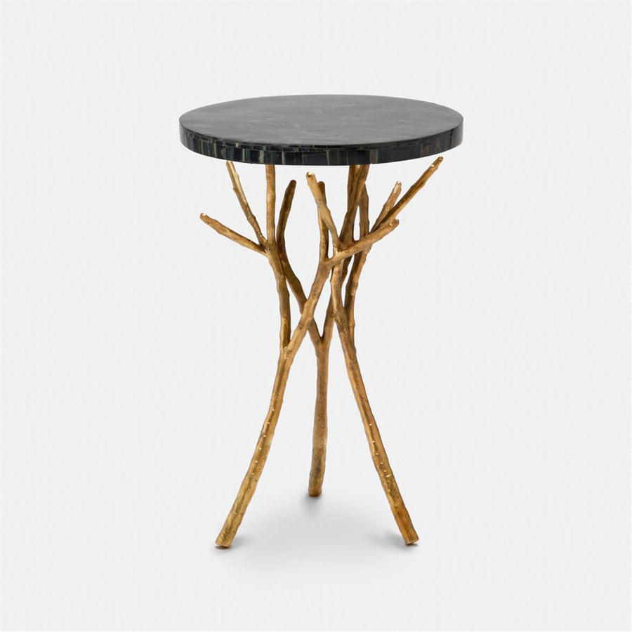 Made Goods Tressa Tree Bramble Table in Blue Tiger Eye Top