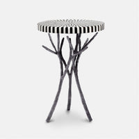 Made Goods Tressa Tree Bramble Table, Black/White Striped Marble