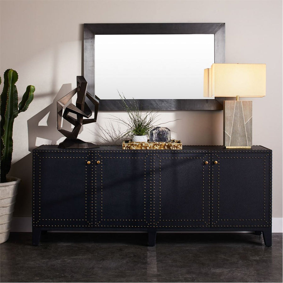 Made Goods Turner 80-Inch Faux Belgian Linen Studded Buffet