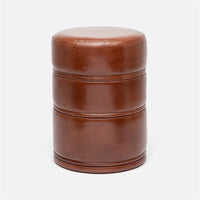 Made Goods Vaughn Round Ribbed Leather Stool