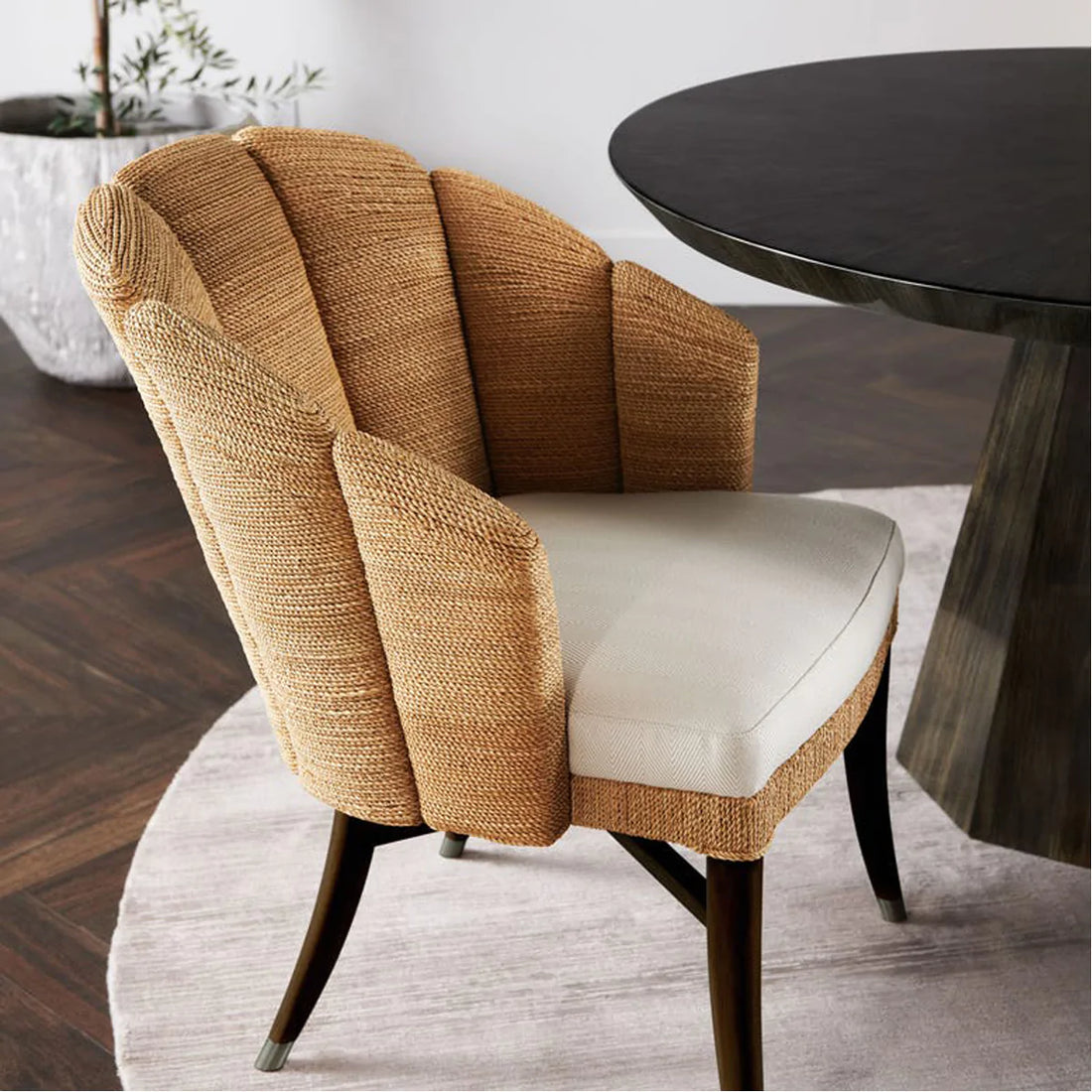 Made Goods Vivaan Shell Upholstered Dining Chair in Alsek Fabric