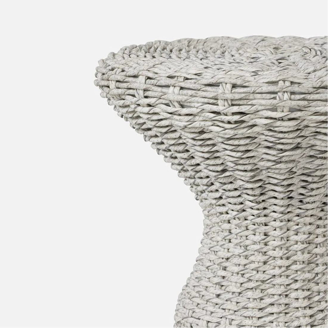 Made Goods Viv Woven Wicker Hourglass-Shaped Outdoor Drink Table