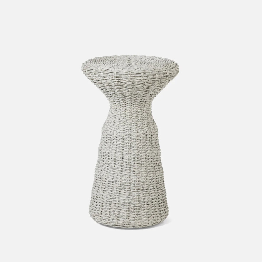 Made Goods Viv Woven Wicker Hourglass-Shaped Outdoor Drink Table