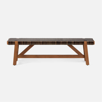 Made Goods Wentworth Triple Faux Wicker Teak Outdoor Bench