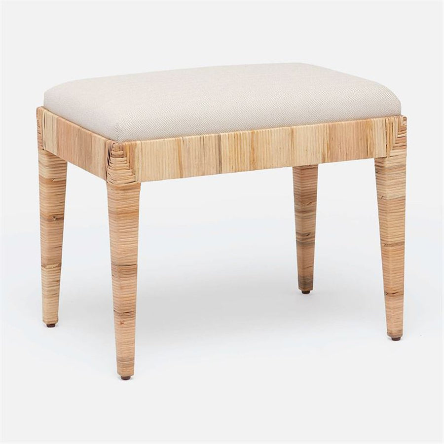 Made Goods Wren Upholstered Rattan Single Bench in Marano Lambskin