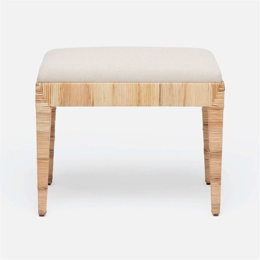 Made Goods Wren Upholstered Rattan Single Bench in Garonne Leather