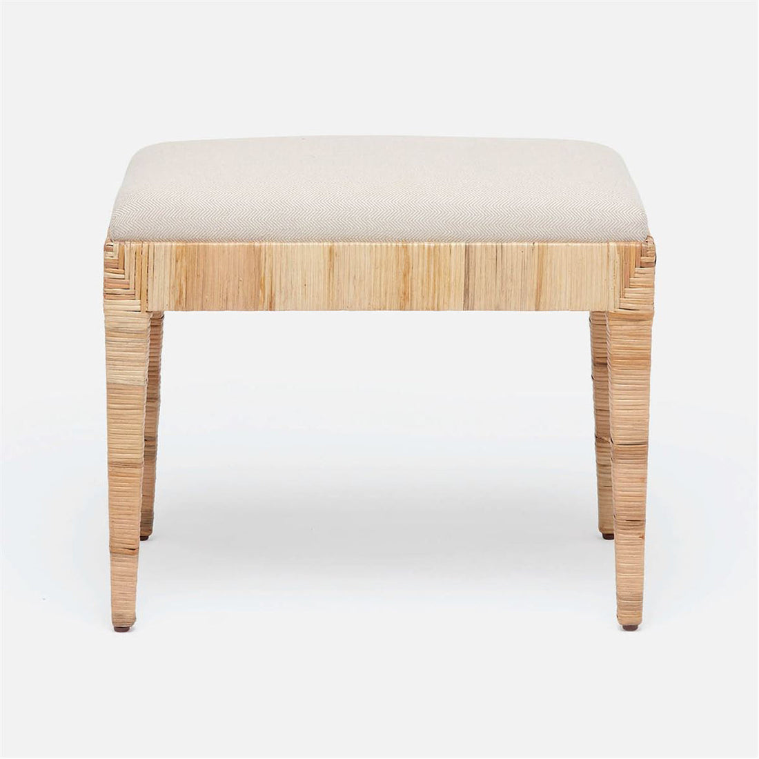 Made Goods Wren Upholstered Rattan Single Bench in Havel Velvet