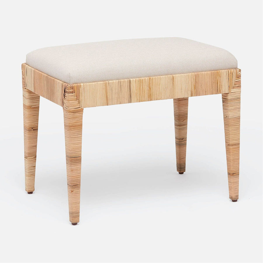 Made Goods Wren Upholstered Rattan Single Bench in Havel Velvet