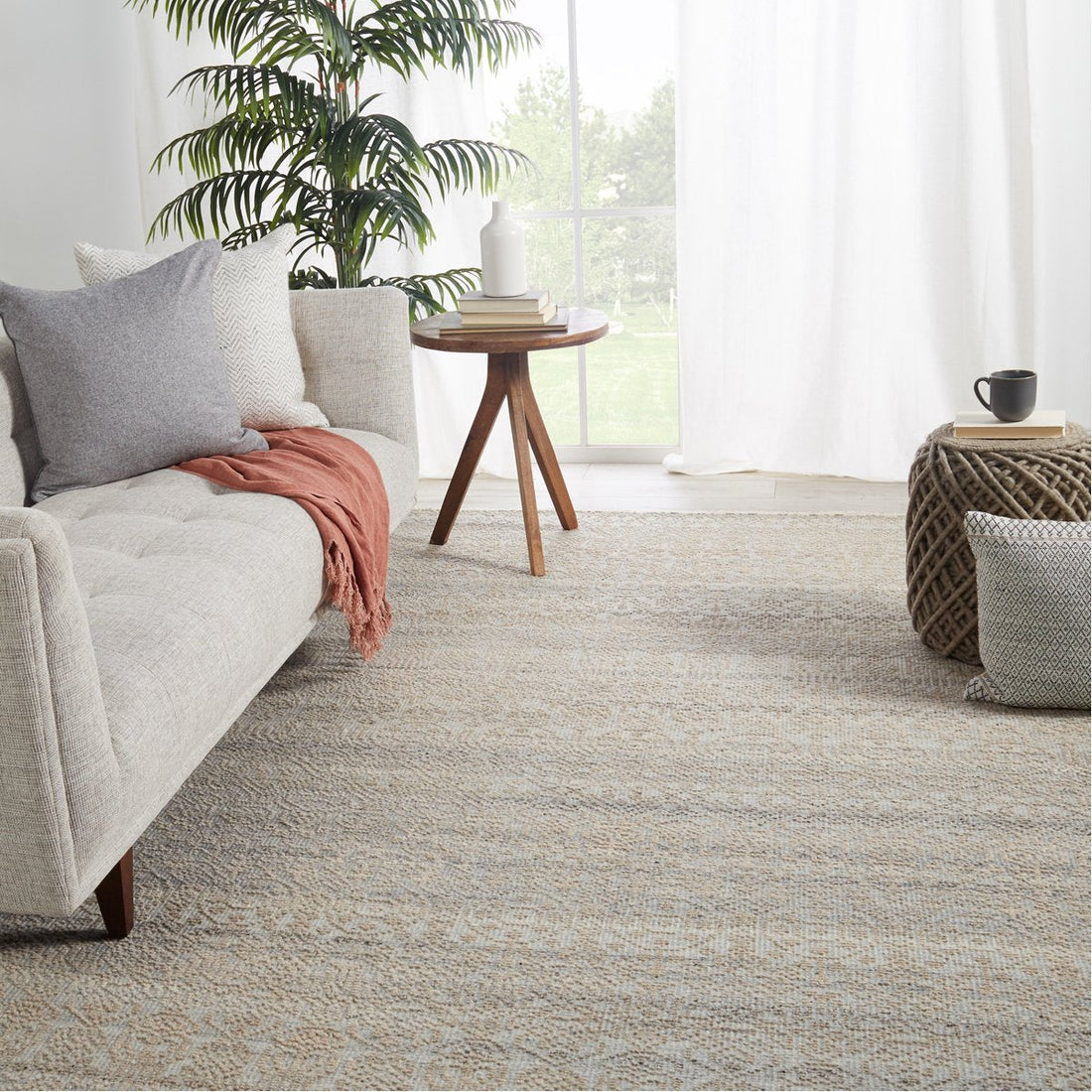 Jaipur Gaia Kora Trellis Oriental Gray Beige GAI03 Rug