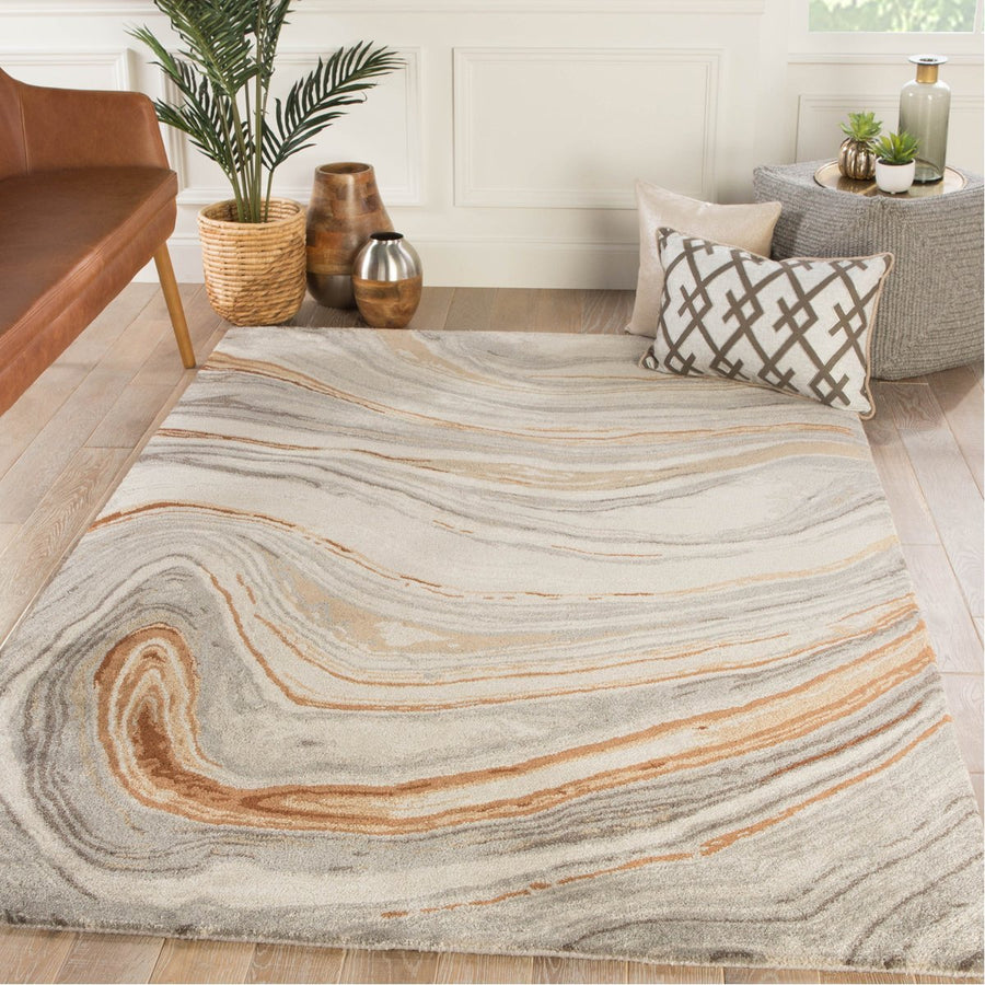 Jaipur Genesis Atha Abstract Copper Gray GES21 Rug