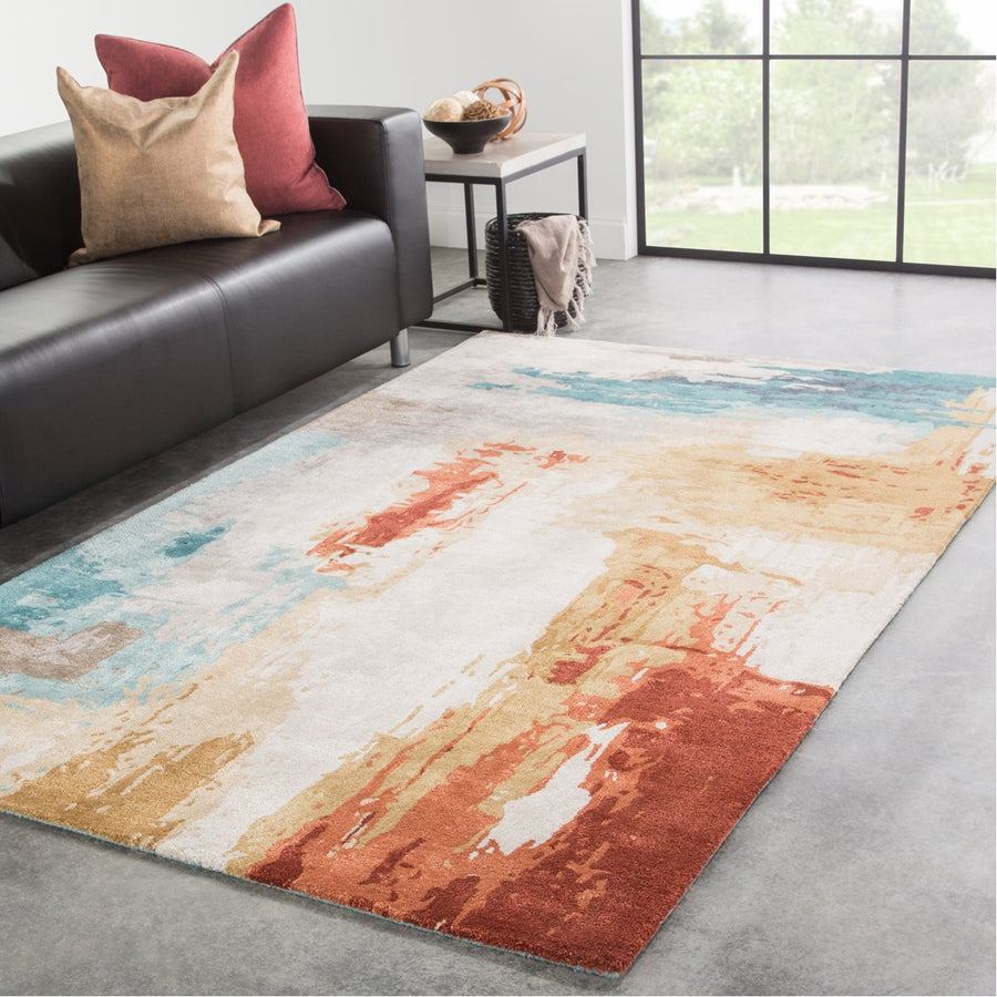 Jaipur Genesis Swisher Abstract Blue Red GES30 Rug