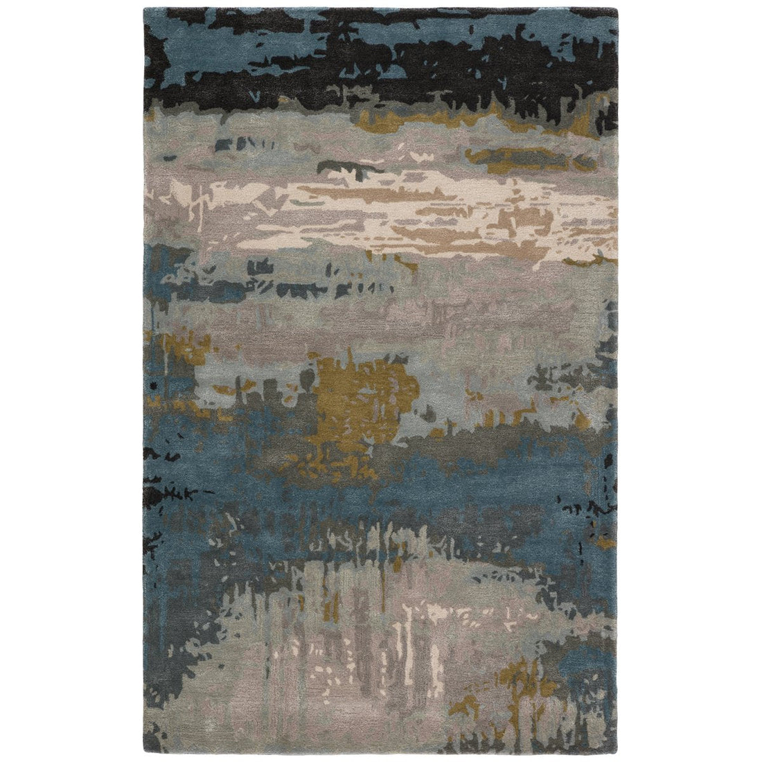 Jaipur Genesis Benna Abstract Black Green GES41 Rug