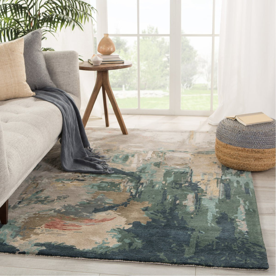 Jaipur Genesis Luella Abstract Teal Gray GES46 Rug