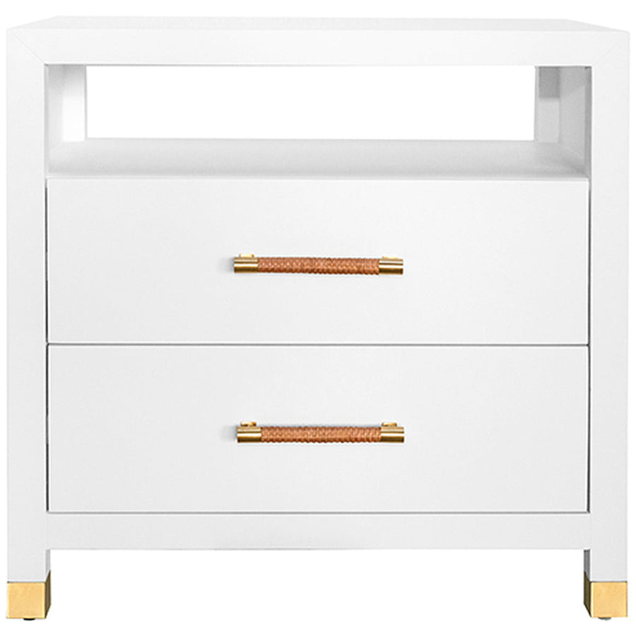 Worlds Away 2-Drawer Side Table with Rattan Wrapped Handles