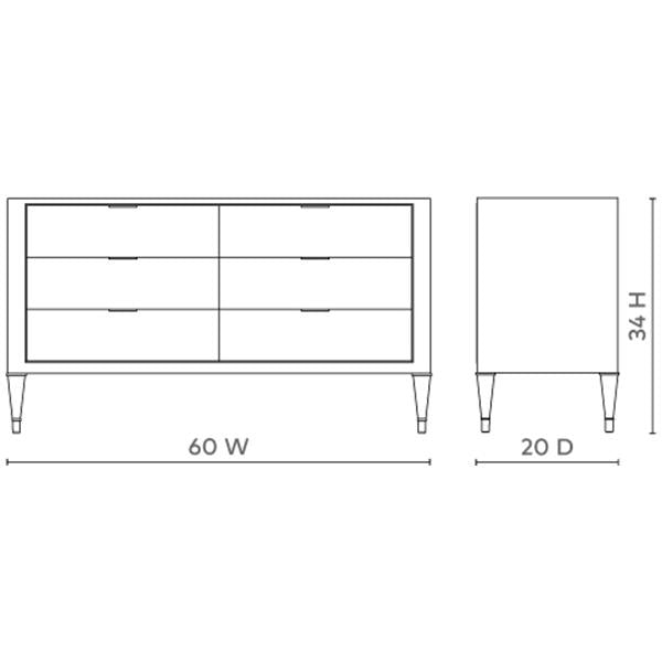 Villa & House Hunter Extra Large 6-Drawer Chest