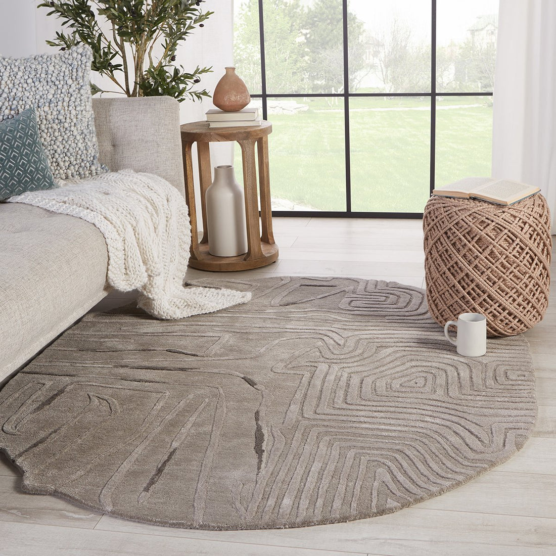 Jaipur Iconic Hokona Geometric Abstract Gray ICO07 Rug