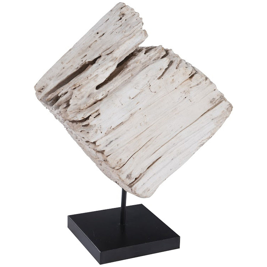 Phillips Collection Eroded Wood Block Sculpture on Stand