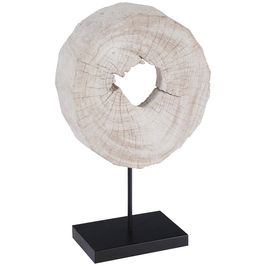 Phillips Collection Eroded Wood Circle Sculpture on Stand