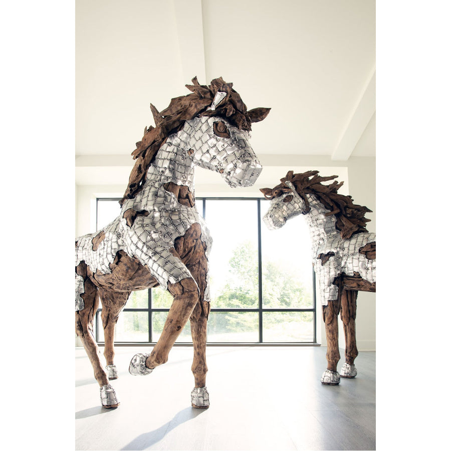 Phillips Collection Mustang Horse Armored Sculpture, Standing