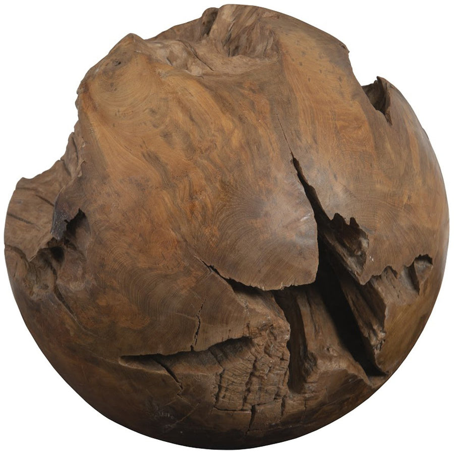 Phillips Collection Teak Wood Ball Sculpture, Large