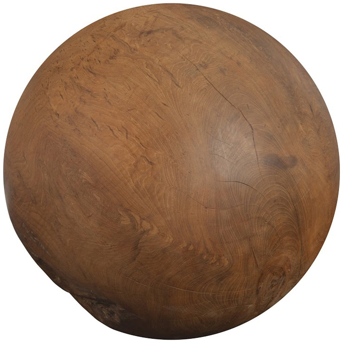 Phillips Collection Teak Wood Ball Sculpture, Medium