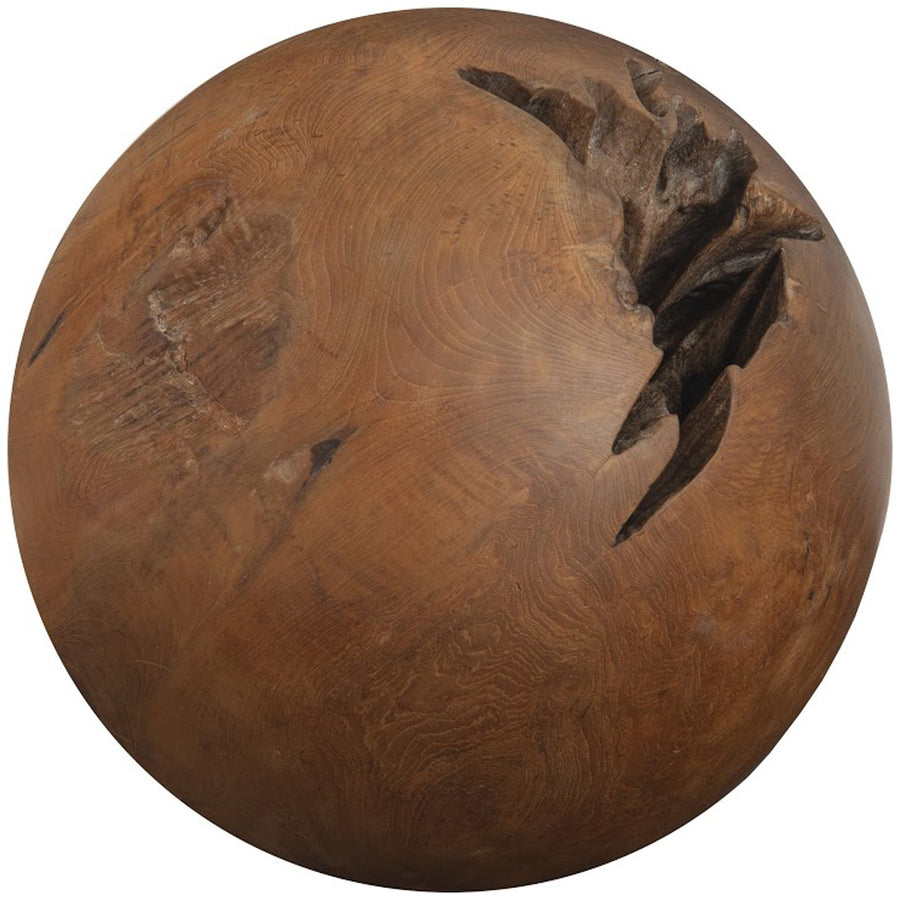 Phillips Collection Teak Wood Ball Sculpture, Medium