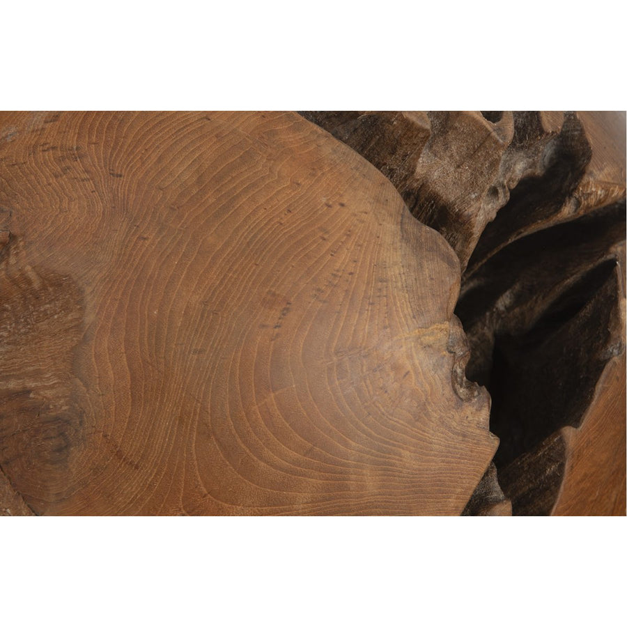 Phillips Collection Teak Wood Ball Sculpture, Medium