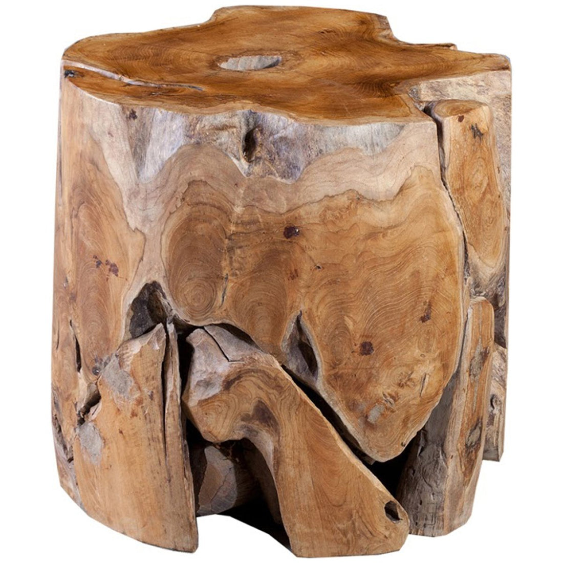 Phillips Collection Teak Chunk Stool, Round