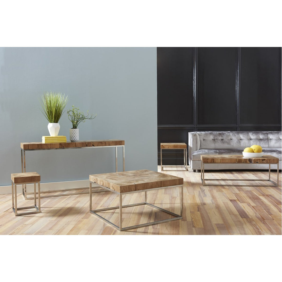 Phillips Collection Teak Puzzle Coffee Table, Rectangle