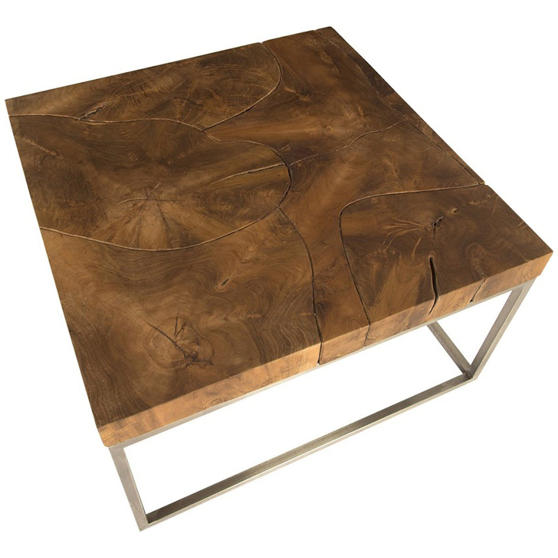 Phillips Collection Teak Puzzle Coffee Table, Square